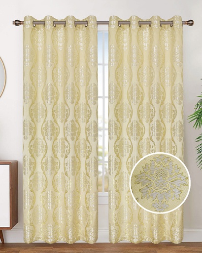 [WC57007GD] 54"x84" Selina 80% Blackout Grommet Window Curtain, Jacquard, 100% Polyester (12 pc/ctn)