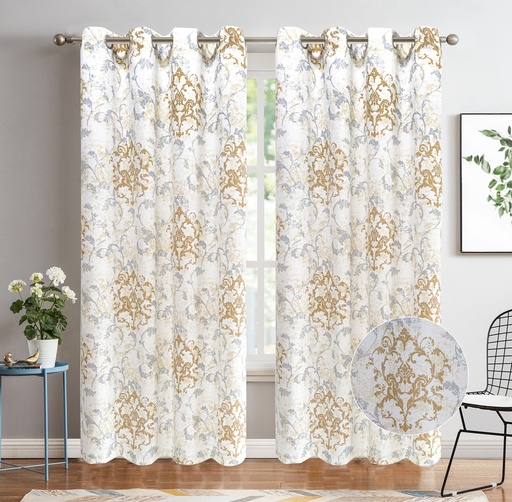 [WC54000TP] 54"x84" Tessa 60% Blackout Grommet Window Curtain, Printed Panel, 100% Polyester (12 pc/ctn)