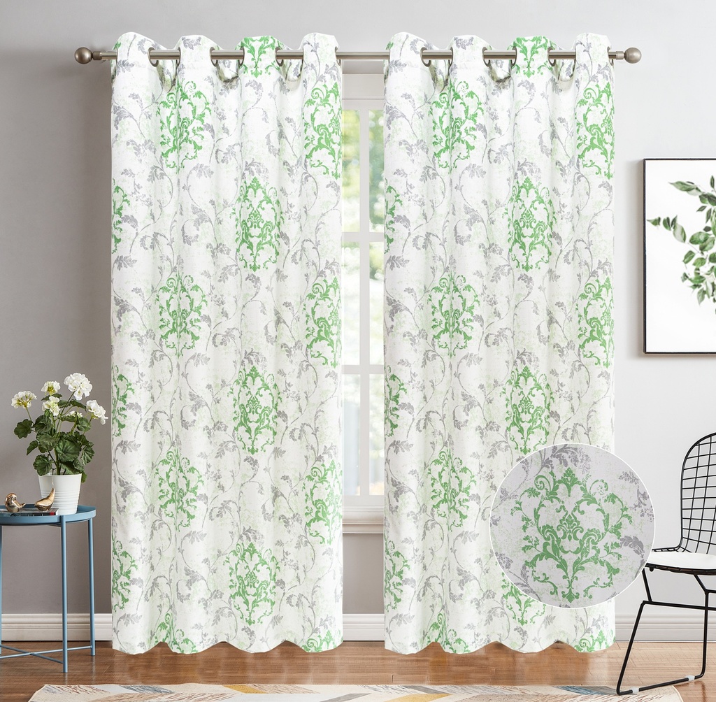 54"x84" Tessa 60% Blackout Grommet Window Curtain, Printed Panel, 100% Polyester (12 pc/ctn)
