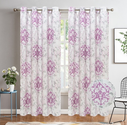 [WC54000LC] 54"x84" Tessa 60% Blackout Grommet Window Curtain, Printed Panel, 100% Polyester (12 pc/ctn)