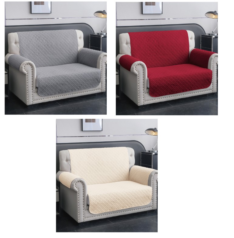 Love Seat Cover, 100% Microfiber, 80 GSM, 120g Filling, Assorted 3 Designs (6 pc/ctn)