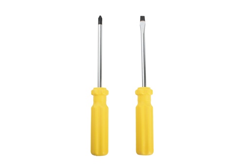[HT3221] 2 pieces Stainless Steel/TPR Screwdrivers, 1 pc Phillips + 1 pc Flat Head(144 set/ctn)