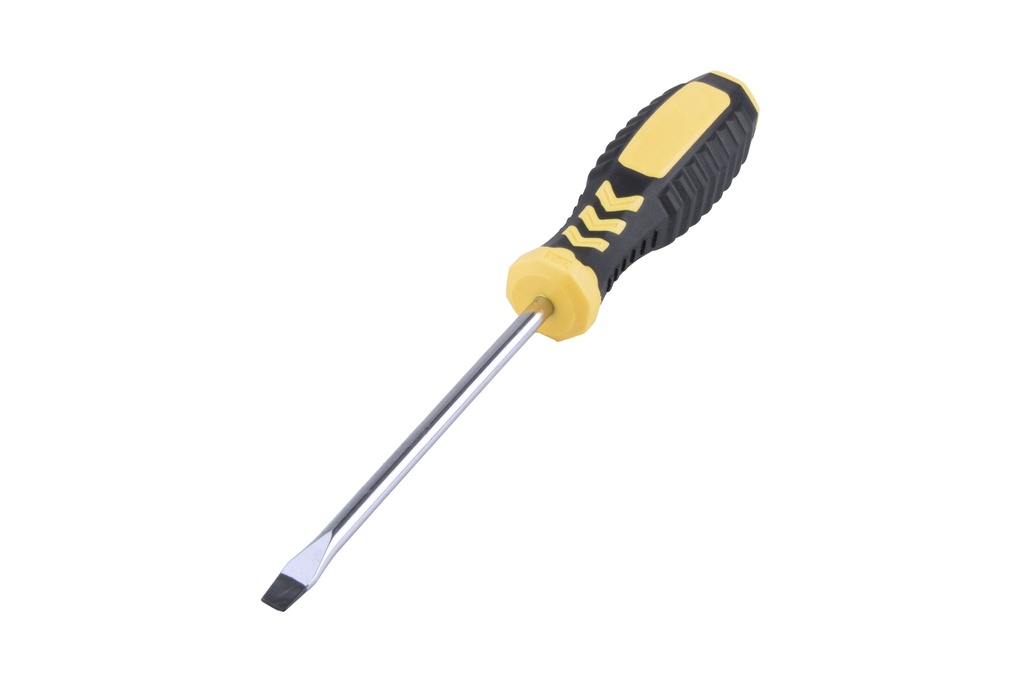 4.9"(12.5cm) Stainless Steel/TPR Flat Head Screwdriver (144 pc/ctn)