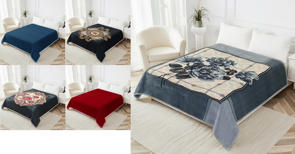 2 Layers Full/Queen Size Cloudy Blanket, 2.5kg, 76.8"x92.5"(195×235cm), 100% Polyester(10 pc/ctn)