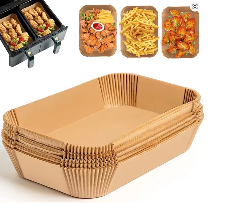 50 pc Rectangular Baking Paper Liner, 10"x6.7"x1.8"(25.5x17.5x4.5cm), Non-Stick/Disposable/Waterproof/Oil-Proof (48 pc/ctm)