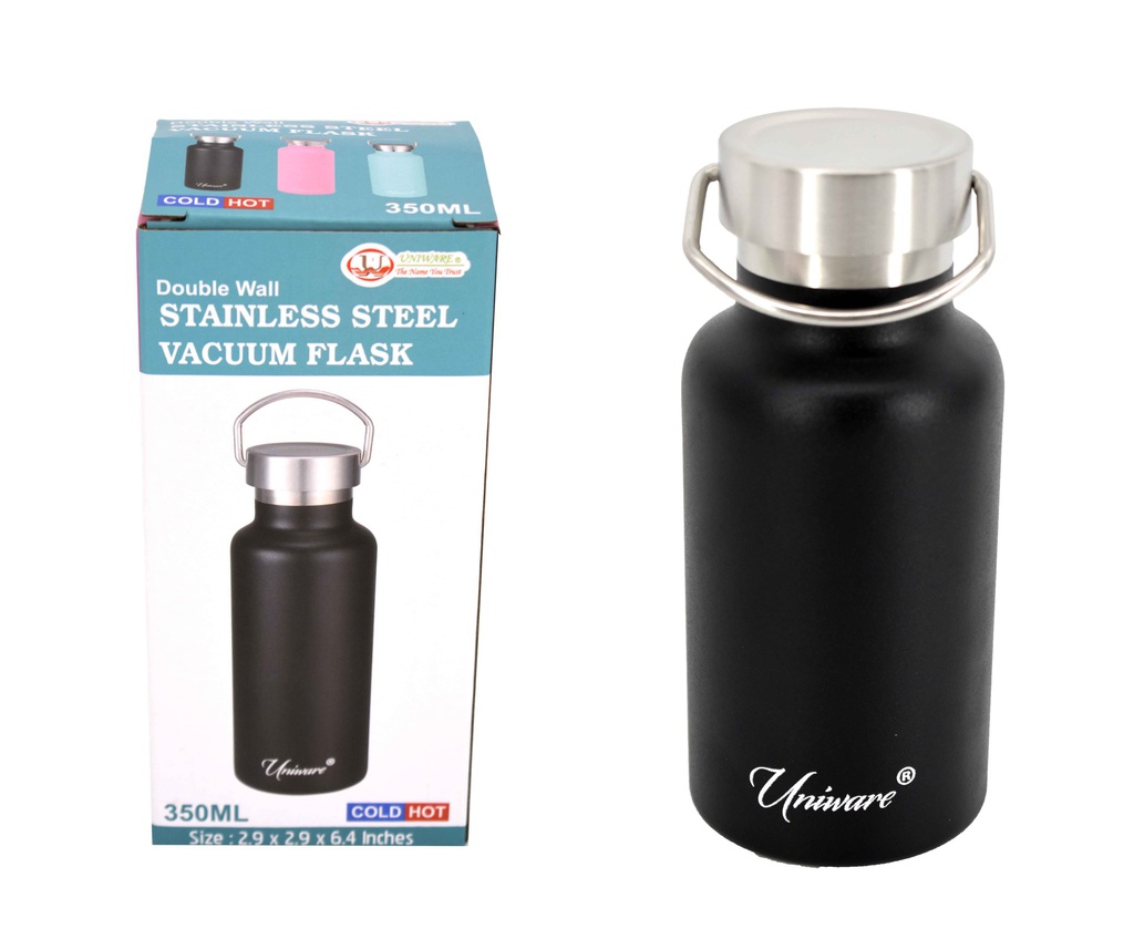 350ml Black Double Wall Stainless Steel Flask (12 pcs/ctn)