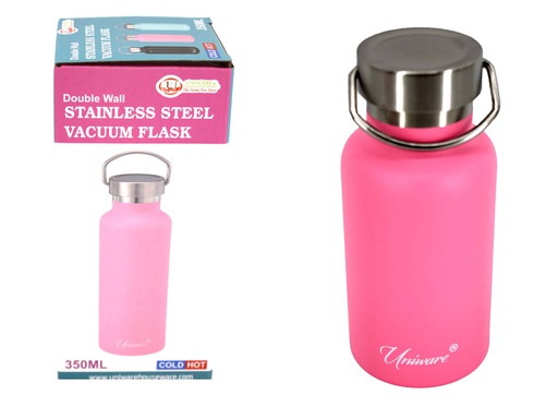 [2461PK] 350ml Pink Double Wall Stainless Steel Flask (12 pcs/ctn)
