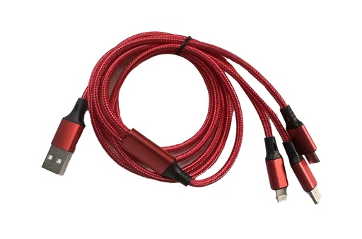 [HT2603] USB 3-in-1 fast charging cable, 2A, 1.2m (50 pc/ctn)