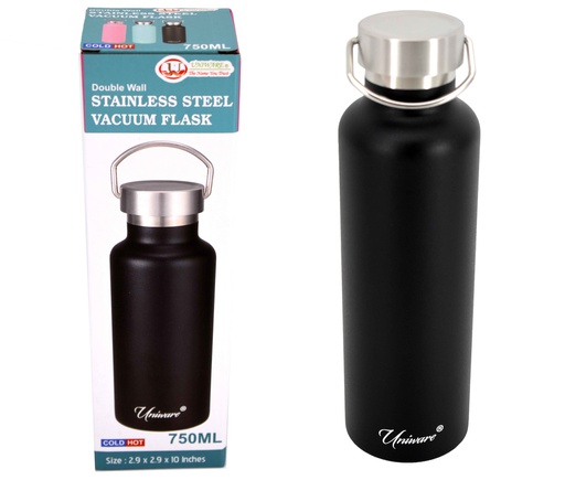 [2463BK] 750ml Black Double Wall Stainless Steel Flask (12 pcs/ctn)