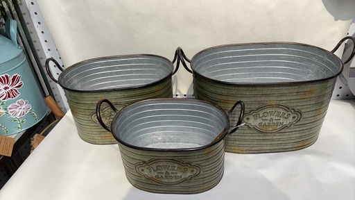 [CPGC-S5101] Iron Flower Pot 3-Piece Set:39.2x22.5x24.5cm,33X19.2X21.3cm,28.8x16.7cm