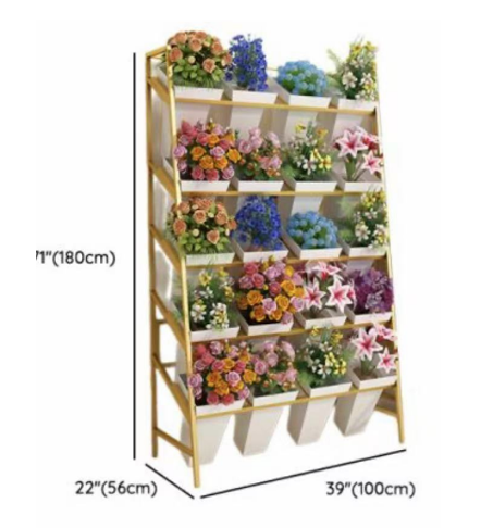 [FW6068] 5 Layer Flower Display Rack(100x56x180cm) with 20 pc Tubs(17x17x34cm) (1 pc/ctn)