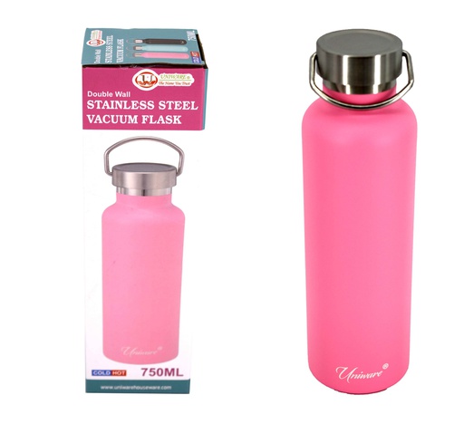 [2463PK] 750ml Pink Double Wall Stainless Steel Flask (12 pcs/ctn)