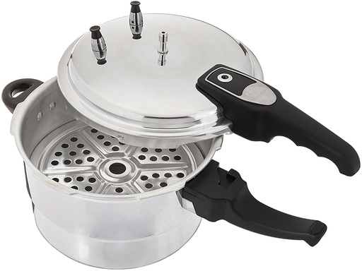 [1050-20] 4 Liter Aluminum Pressure Cooker with Steamer (6 pcs/ctn)