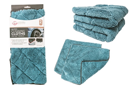 [C27102] 2 pc 12"X12" Auto Cleaning Cloths, Blue (24 sets/ctn)