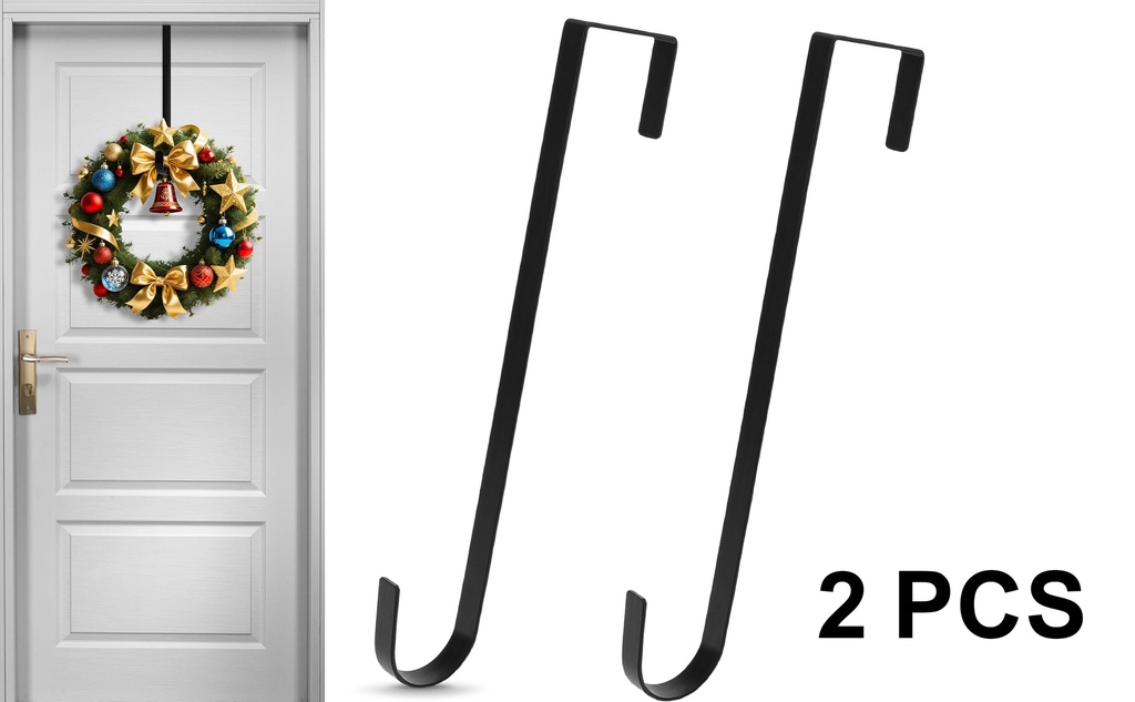 2 pc 14"(35.5cm) Metal Wreath Hanger Set, 40lb Load-Bearing (15 sets/ctn)