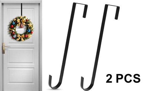 [18702] 2 pc 14"(35.5cm) Metal Wreath Hanger Set, 40lb Load-Bearing (15 sets/ctn)