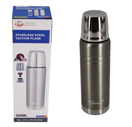 [2465SL] 500ml Silver Double Wall Stainless Steel Flask (12 pcs/ctn)