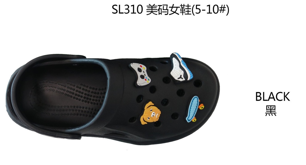 Unisex Slippers, black (24 pc/ctn)