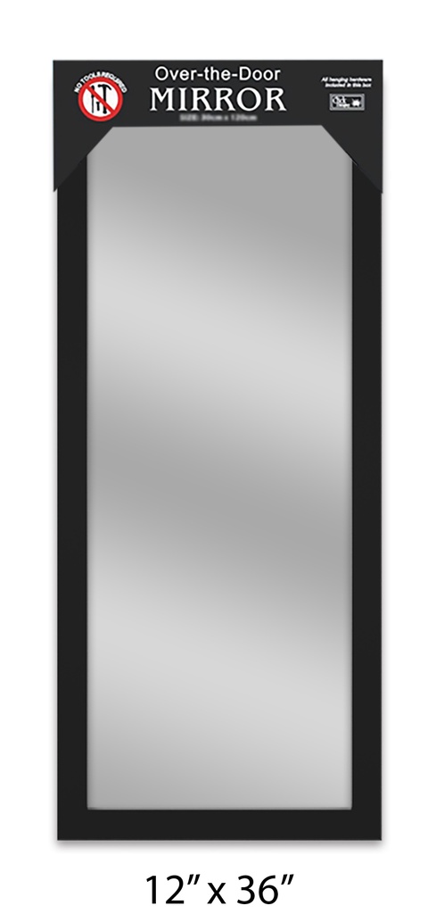 12"x36" Black Flat Mirror (6 pc/ctn)