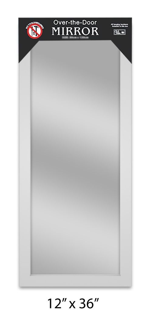 12"x36" White Flat Mirror (6 pc/ctn)