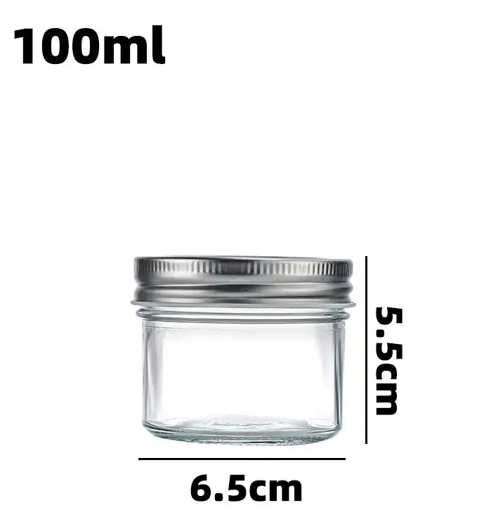 100ml (3.4oz) Glass Jar with Double Wall Tin Lid (96 pc/ctn)