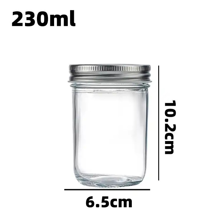230ml (7.8oz) Glass Jar with Double Wall Tin Lid (72 pc/ctn)