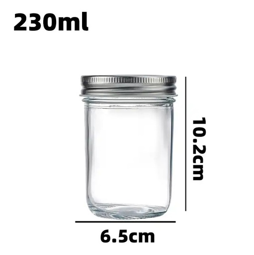 [GL1922] 230ml (7.8oz) Glass Jar with Double Wall Tin Lid (72 pc/ctn)