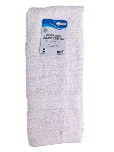 [BT8300WH] 15 x 25" Hand Towel,100% Cotton, WH, 392 gsm (72 pc/ctn)