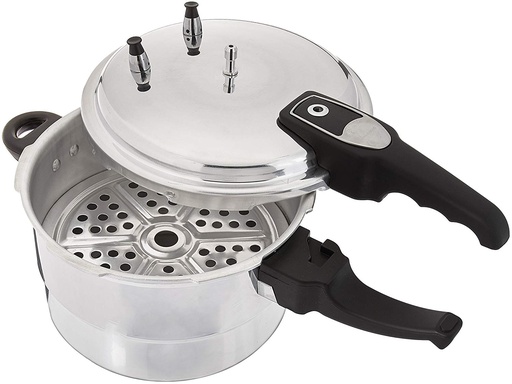 [1050-26] 9 Liter Aluminum Pressure Cooker with Steamer (4 pcs/ctn)