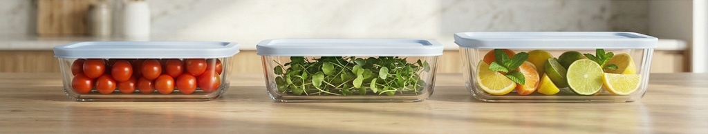 0.85QT(820ml) 7.5"x5.5"x1.8" Rectangular Glass Oven Safe Baking Dish with PE Lid (12 pc/ctn)