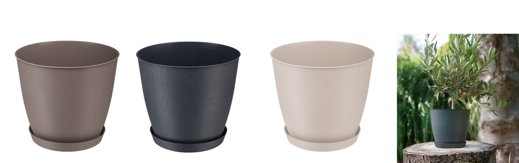 1.4 LT Flower Pot with Bottom Saucer, assorted Color (48 pc/ctn)