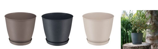 [FL0041] 2.5 LT Flower Pot with Bottom Saucer, assorted Color (36 pc/ctn)
