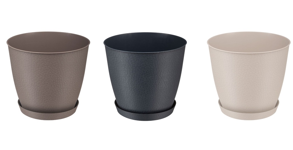 5.3 LT Flower Pot with Bottom Saucer, assorted Color (24 pc/ctn)