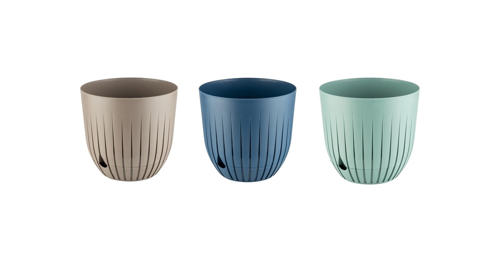 2.2 LT Flower Pot with Bottom Saucer, assorted Color (24 pc/ctn)