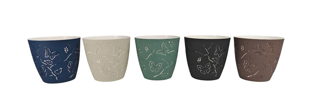 2.5 LT 3D Butterfly Flower Pot with Bottom Saucer, assorted Color (30 pc/ctn)