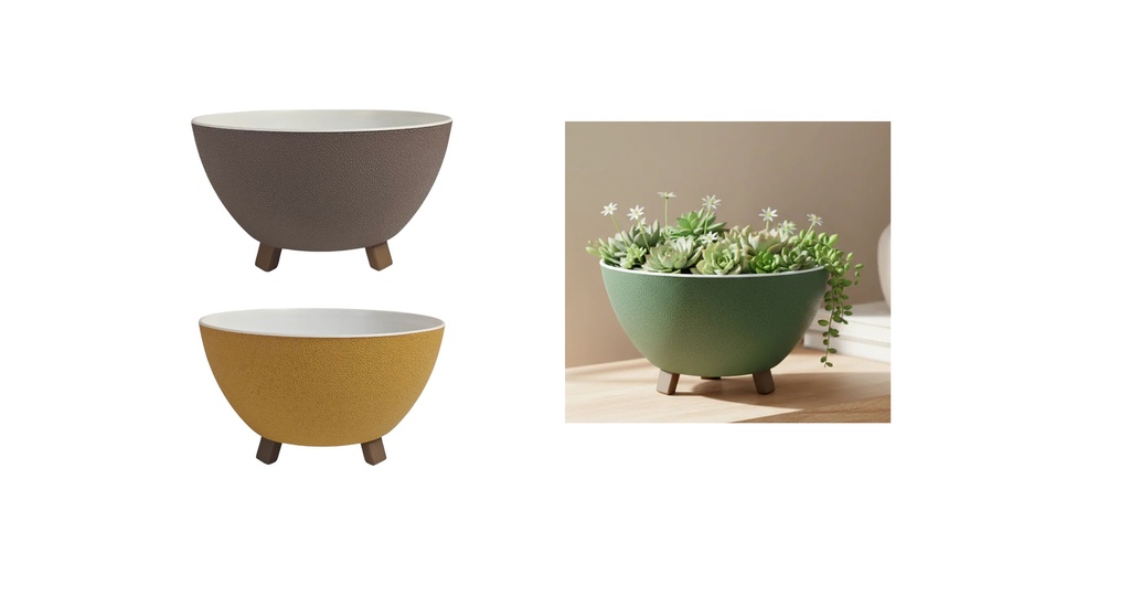 2.2 LT Flower Pot with Feet, assorted Color (24 pc/ctn)