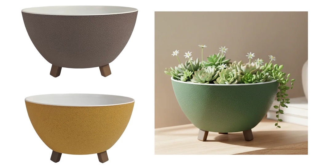 6.3 LT Flower Pot with Feet, assorted Color (12 pc/ctn)