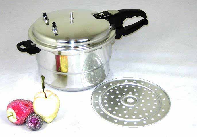 11 Liter Aluminum Pressure Cooker with Steamer (4 pcs/ctn)