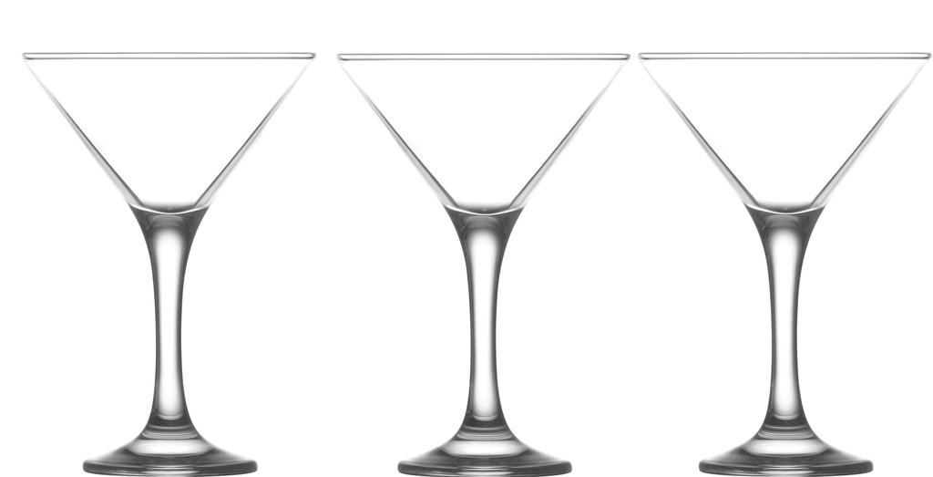 3 pc 6oz(180 ml) Martini Glass Set (4 sets/ctn)
