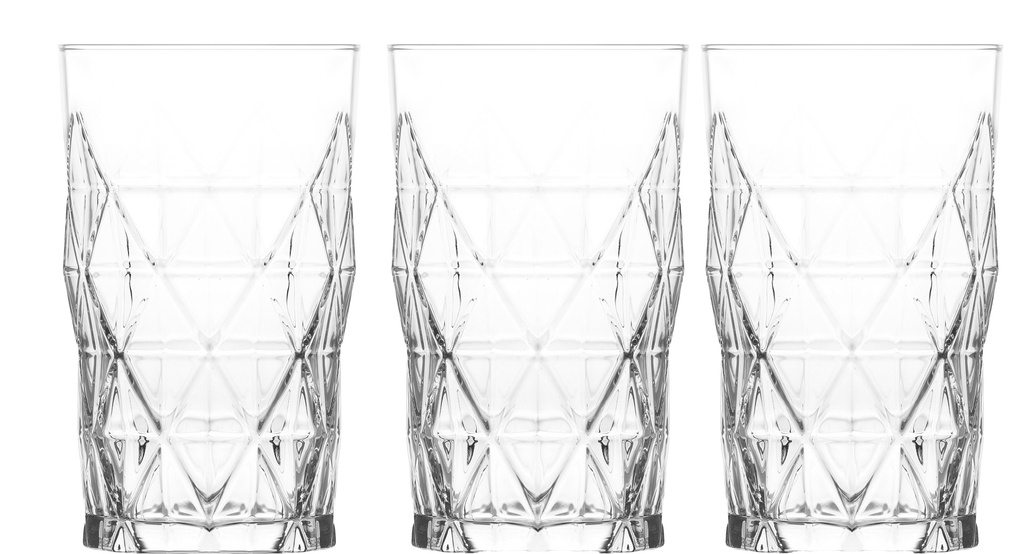 3 pc 15.5oz(460 ml) Hiball Glass Set (4 sets/ctn)