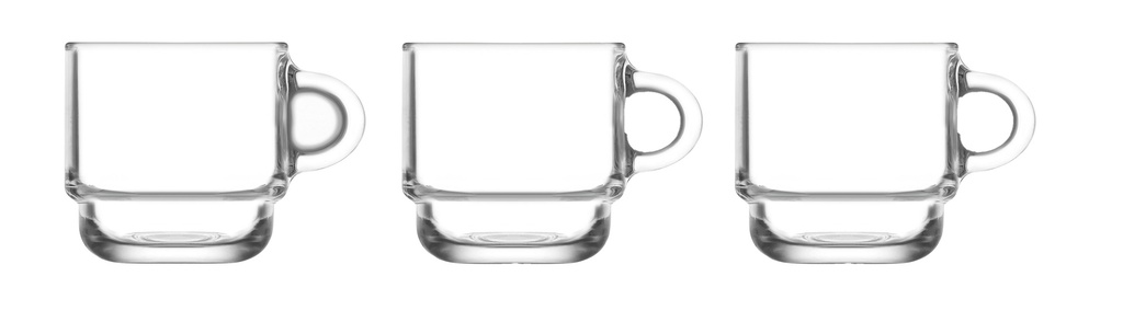 3 pc 3oz(90 ml) Espresso Mug Glass Set (4 sets/ctn)
