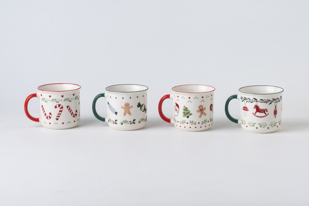 13.02oz(385ml) New Bone China Mug, Assorted Pattern (48 pc/ctn)