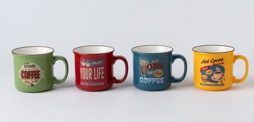 [6949] 18.60oz(550ml) New Bone China Mug, Assorted Pattern (48 pc/ctn)