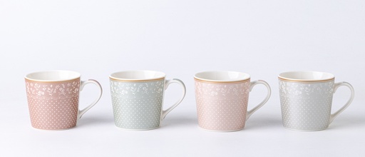 [6950] 13.53oz(400ml) New Bone China Mug, Assorted Pattern (48 pc/ctn)