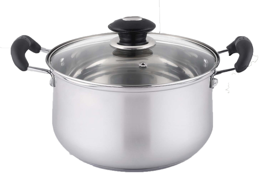 Stainless Steel Sauce Pot with Glass Lid 3.8QT 8.0" (6 pcs/ctn)