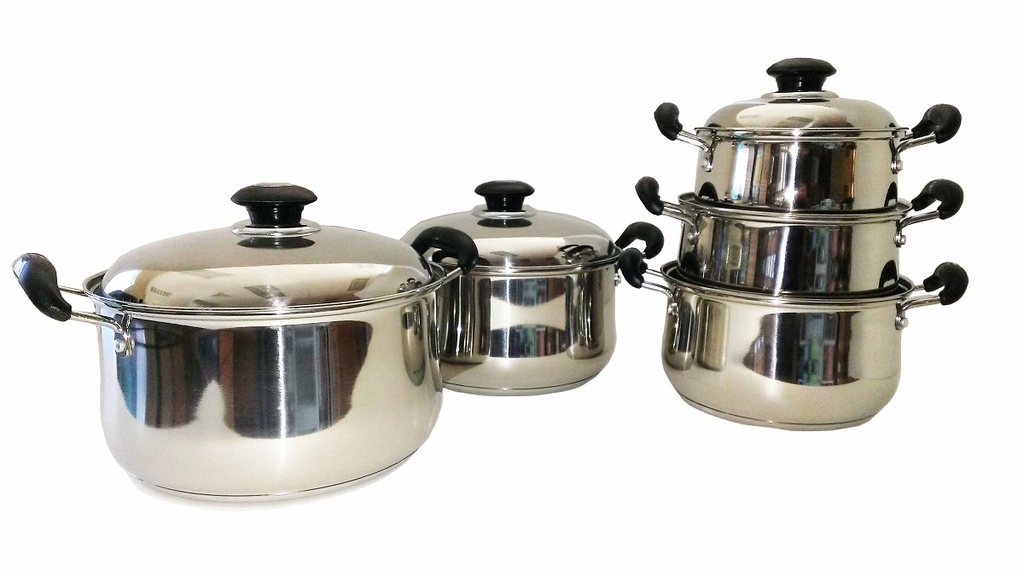10 pc Stainless Steel Sauce Pot Set with Lid (2 sets/ctn)