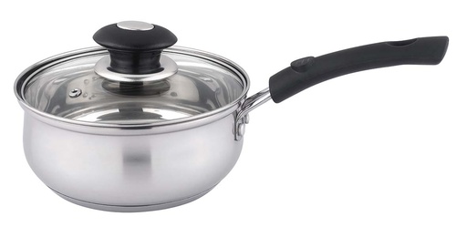 [3108G-14] Stainless Steel Sauce Pan with Glass Lid 1.0QT 6.5" (6 pcs/ctn)