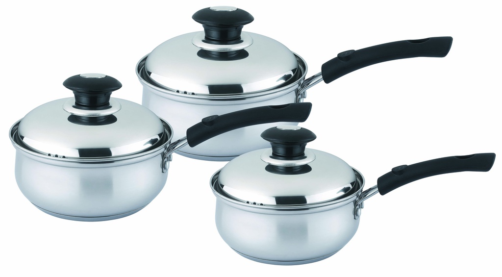 Stainless Steel Sauce Pan with Lid 6pc Set (6 sets/ctn)