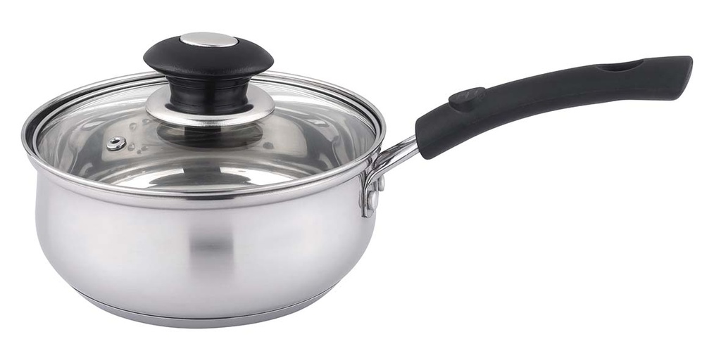 Stainless Steel Sauce Pan with Glass Lid 2.3QT 7.5" (6 pcs/ctn)