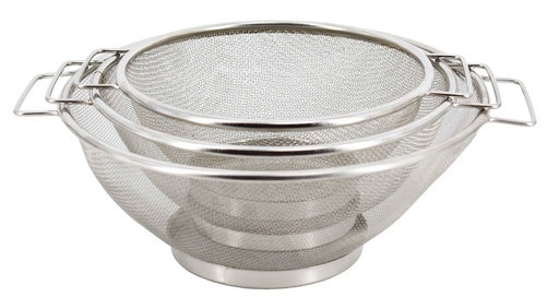 [3701] 3 pc Stainless Steel Mesh Strainer Set (12 sets/ctn)